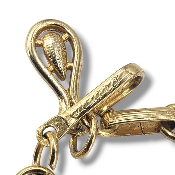 Coro Gold Tone Chunky Link Choker Necklace Statement MCM Retro Glam Adjustable - Picture 12 of 14